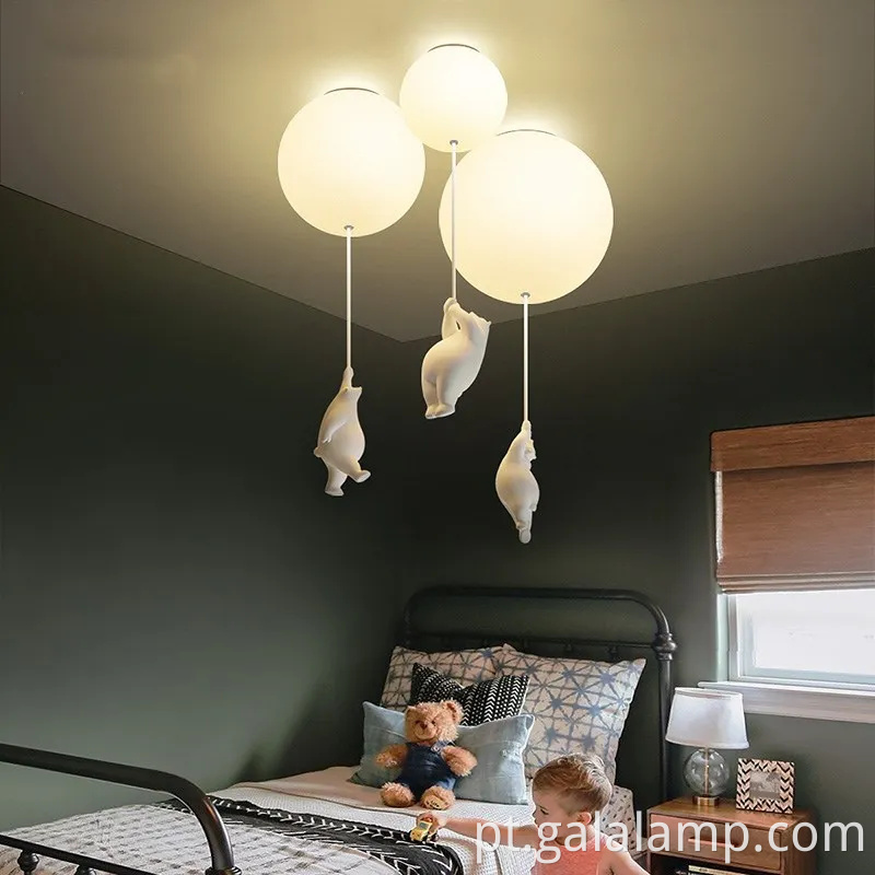 Modern Nordic Bear Led Pinging Light for Kids 'quartos
